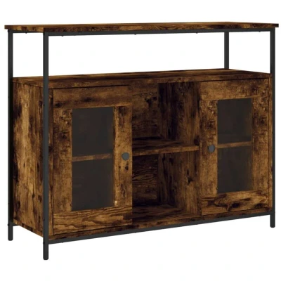Image of vidaXL Sideboard Smoked Oak 100x35x80 cm Engineered Wood
