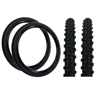 Image of Baldy&#039;s PAIR 26 x 1.95 Black Off Road Knobby Tread Tyres for MTB Mountain Bike (Pack of 2)
