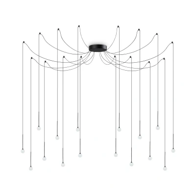 Image of LUCCIOLA 16 Light LED Cluster Pendant Ceiling Black, 3000K, Non Dim