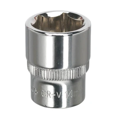 Image of Sealey Premier WallDrive® Socket 14mm 1/4&quot;Sq Drive Fully Polished