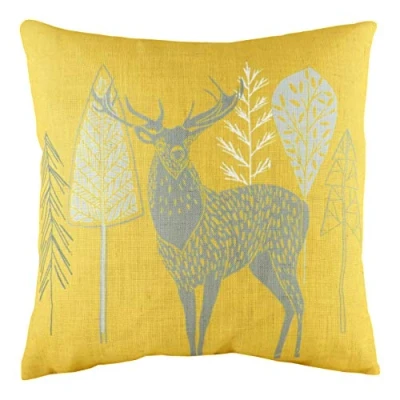 Image of Evans Lichfield Hulder Stag Cushion Cover, Ochre, 43 x 43cm