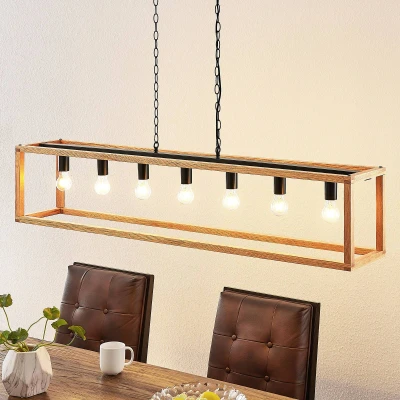 Image of Lucande Sedrik hanging lamp, seven bulb