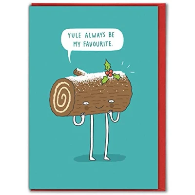 Image of Brainbox Candy Funny Xmas Cards For Friend Christmas &#039;Yule Always Be My Favourite&#039; Best Friends Mates Him Her