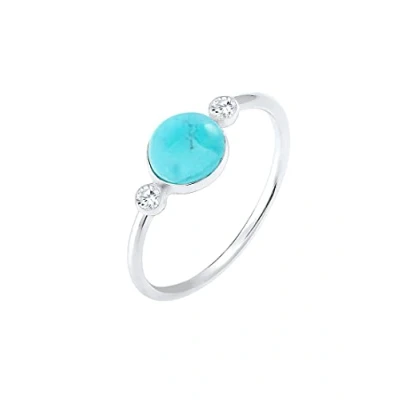 Image of Elli Ring Women Boho Trend with Zirconia Crystals Howlith in 925 Sterling Silver