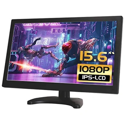 Image of WHOLEV 15.6 inch CCTV HDMI Monitor LED IPS 1920 * 1080 Audio Video Display with Remote Control/USB/VGA/AV/HDMI/BNC Screen Rotatable for Raspberry Pi House Security Camera PC DVD DVR
