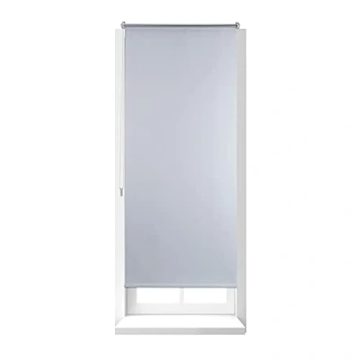 Image of Relaxdays Thermal Blackout Blinds, Heat Protection, Side Pull Roller Shades, No Drilling, 70x160cm, White