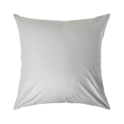 Image of HOMESCAPES Silver Grey Pure Egyptian Cotton Euro Size Pillowcase 80 x cm 200 TC 400 Thread Count Percale Equivalent Large Square Pillow Case with Zip