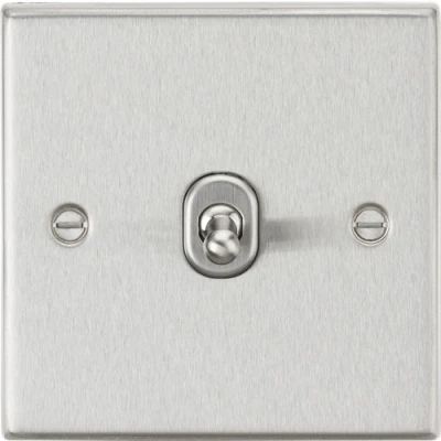 Image of KnightsBridge 10AX 1G Intermediate Toggle Switch Square Edge Brushed Chrome
