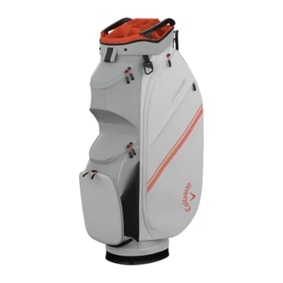 Image of Callaway Golf Chase 14 Cart Bag, 2025, White/Silver/Orange