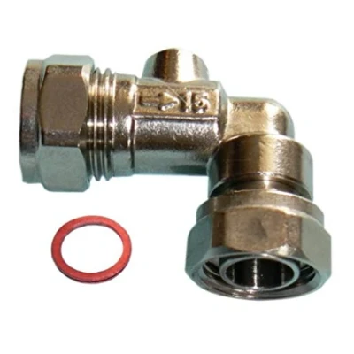 Image of PRIMAFLOW Chrome Plated Brass Angle Service Valve 15mm x 1/2