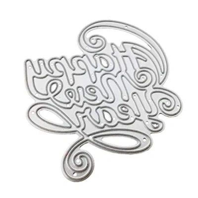 Image of Cutting Dies, Happy New Year Die Cuts Metal Dies DIY Scrapbooking Embossing Paper Cards Album Stencil Craft De