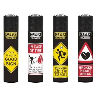 Image of ksp partners ltd e commerce 4 X CLIPPER LIGHTERS (WEED STATE 2)