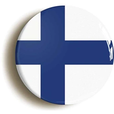 Image of Finland National Flag Fridge Magnet (Circular 2inch / 50mm Diameter)