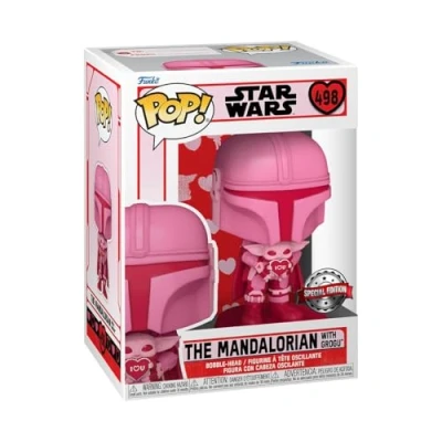 Image of Funko POP! Star Wars: Valentines Boba Fett Mando With Grogu (the Child, Baby Yoda) the Mandalorian Collectable Vinyl Figure Gift Idea Official Merchandise Toys for Kids &amp; Adults
