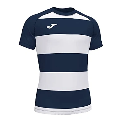 Image of Joma L Short Sleeve T Shirt Prorugby II, Unisex Adult, Navy White