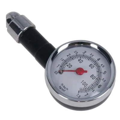 Image of AB Tools Toolzone Tyre Wheel Pressure Dial Gauge 10 100psi Measure Bike/Car TE018