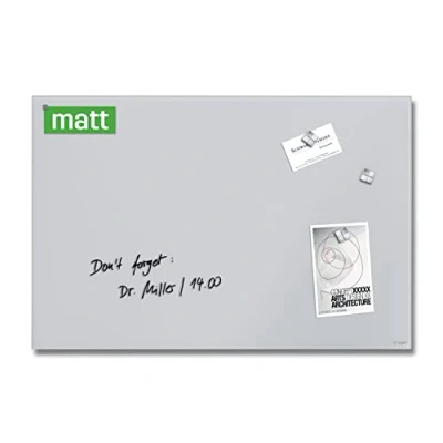 Image of SIGEL GL516 Premium Glass magnetic Board, glossy surface, 60 x 40 cm, easy mounting, light Grey Artverum