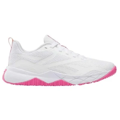 Image of Reebok NFX Trainer Training shoe, Women&#039;s, Size: 5, Footwear white/true pink Textile/synthetics