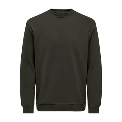 Image of ONLY &amp; SONS Men&#039;s Onsconnor Reg Crew Neck Sweat Noos Sweatshirt, Rosin, M