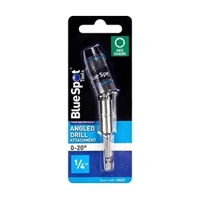 Image of Blue Spot Tools 1/4&quot; Hex Shank 0 20 Angled Drill Attachment