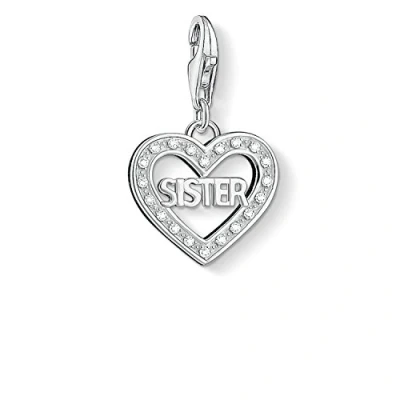 Image of THOMAS SABO 1266 051 14 Women&#039;s Charm 925 Silver Zirconia White, one size, Sterling Silver, Cubic