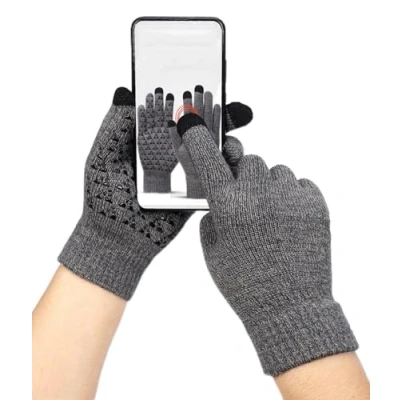 Image of XTAIQD Winter Touch Screen Gloves, Warm Unisex Thermal Knitted Elastic Cuff Gloves Knit Touchscreen Mittens,Anti Slip Windproof Driving Running Cycling
