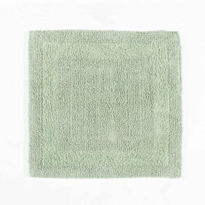 Image of HOMESCAPES Shower Mat, Luxury 1600gsm Bath Mat Extra Soft 100% Cotton, Reversible Bathroom Mats Non Slip, Washable, Super Absorbent, Quick Dry, Sage Green Rug, 50x50 cm Square, Small