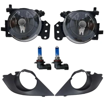 Image of KYYET M Sport Bumper Fog Light Lamp w/Bulbs Cover Grill Bezel Fits For BMW E60 E61 2003 2009 Tech