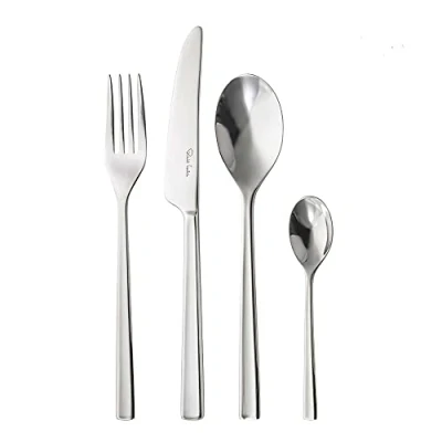 Image of Robert Welch Blockley Bright, 24 Piece Cutlery Set for 6 People. Made from Stainless Steel. Dishwasher Safe.