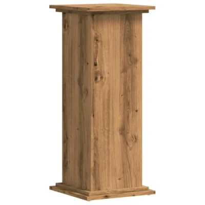 Image of vidaXL Plant Stand Pot Holder Engineered Wood, Large Oak Top, Durable and Stable, 33x33x80 cm
