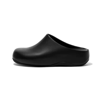 Image of Fitflop SHUV Mules, Women&#039;s, Size: 8, Black Leather