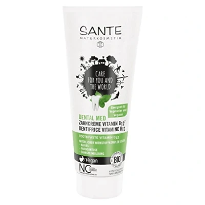 Image of Sante Naturkosmetik Dental Med Toothpaste Vitamin B12 Protects Teeth and Gums with Fluoride, Vegan, Organic Extracts, Natural Care 75 ml