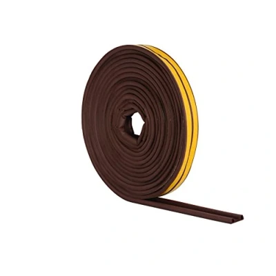 Image of STORMGUARD Brown 05SR034010MB 10m EPDM &#039;P&#039; Profile Self Adeshive Rubber Draught Excluder, L 10 Metres W 9mm H 5mm