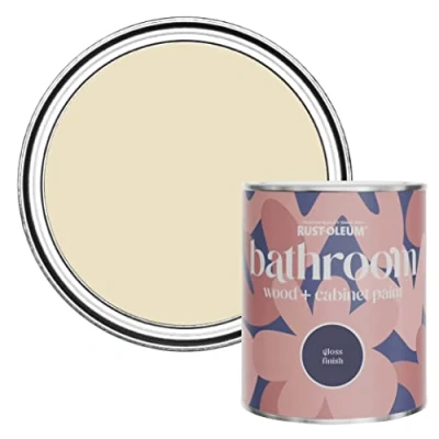 Image of Rust Oleum Cream Moisture Resistant Bathroom Wood and Cabinet Paint in Gloss Finish Featherstone 750ml