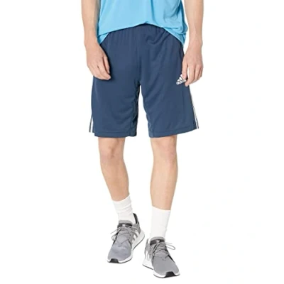 Image of adidas Men&#039;s Standard Designed 2 Move 3 Stripes Shorts, Crew Navy/White, Small