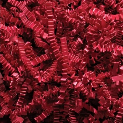 Image of Deep Red Shredded Kraft Paper Shred (Zigzag/Crinkle cut) for gift box/hamper fill (10kg)