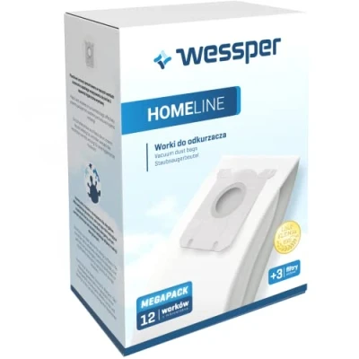 Image of Wessper 12 Vacuum Cleaner Bags for Philips PowerGo AEG VX9 2 ÖKO VX4 VX6 VX7 and VX8 Cleaners, Suitable s bag, Compatible with Swirl PH86