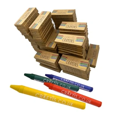 Image of Multi Pack of Bulk Crayons 200 Boxes with 4 Colours Per Box, 800 Total Crayon Set for Kids Perfect Children&#039;s School, Restaurants and Party Bag Fillers