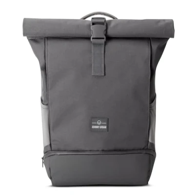 Image of Johnny Urban Roll Top Backpack Women &amp; Men Dark Grey Allen Medium Rucksack for School, University, Work Laptop Compartment 16 Water Repellent