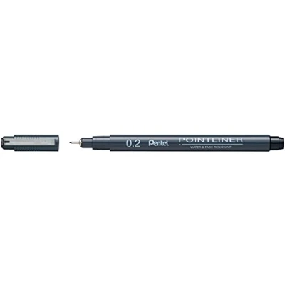 Image of Pentel Pointliner 0.2mm Black Pack of 12