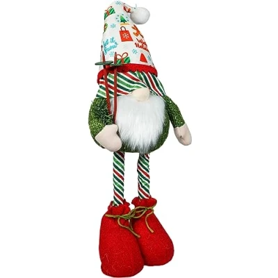 Image of Xmas Haus Christmas and Festive Nordic Gonk Elf Dwarf With Extending Legs For Home Shop Decoration