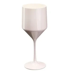 Image of AIOS Set of 6 Large Wine Glasses Made from Unbreakable White Polycarbonate 450ml