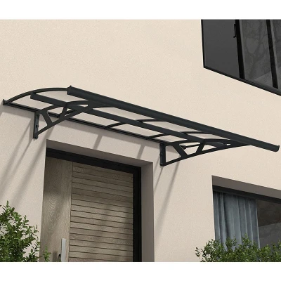 Image of 7â4 x 4â7 Palram Canopia Amsterdam 2230 Grey Clear Door Canopy (2.24m 1.39m)