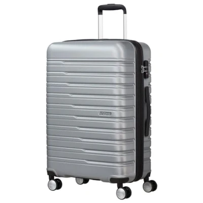 Image of American Tourister Flashline Spinner M, Suitcase, 67 cm, 69/75 L, Silver (Sky Silver), Sky Silver, M (67 cm L), Suitcases &amp; Trolleys