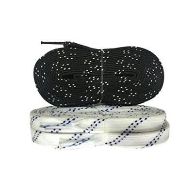 Image of Coepoch Long Size Waxed Hockey Skate Laces For Roller Derby Ice Skates Curling Boots (Black &amp; White, 108)