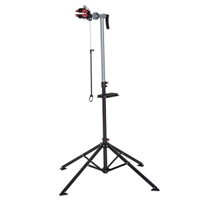 Image of HOMCOM Folding Bike Repair Stand Cycle Bicycle For Maintenance Display Rack with Tool Tray, Height Adjustable
