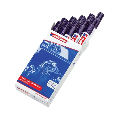 Image of edding 8280 securitas uv marker colourless 10 pens round nib 1.5 3 mm black light for hidden markings on almost any material security marker, invisible ink pen, magic geocaching