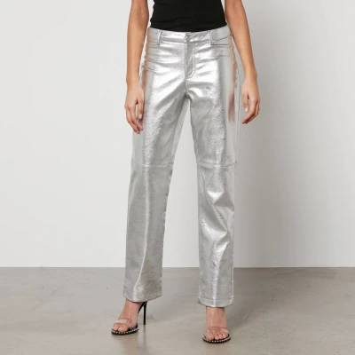 Image of Jakke Cindy Metallic Faux Leather Straight Leg Trousers XL