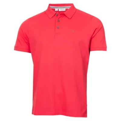 Image of Calvin Klein Mens Campus 3 Button Polo Shirt Raspberry XXXXXL