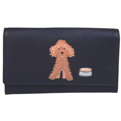 Image of Bertie Cockapoo Dog Soft Leather Ladies Purse by Mala (Black)